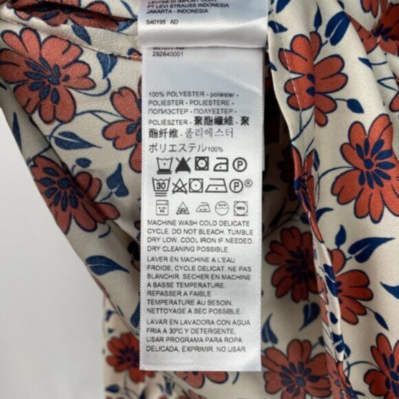 Levi's Blouse Top Gillian Mockneck Floral Pattern Puff Sleeve Size S - Picture 8 of 8